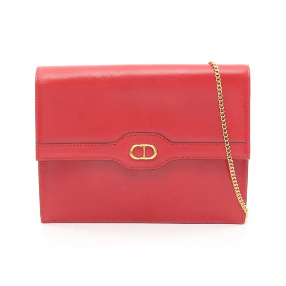 Christian Dior CD shoulder bag leather red